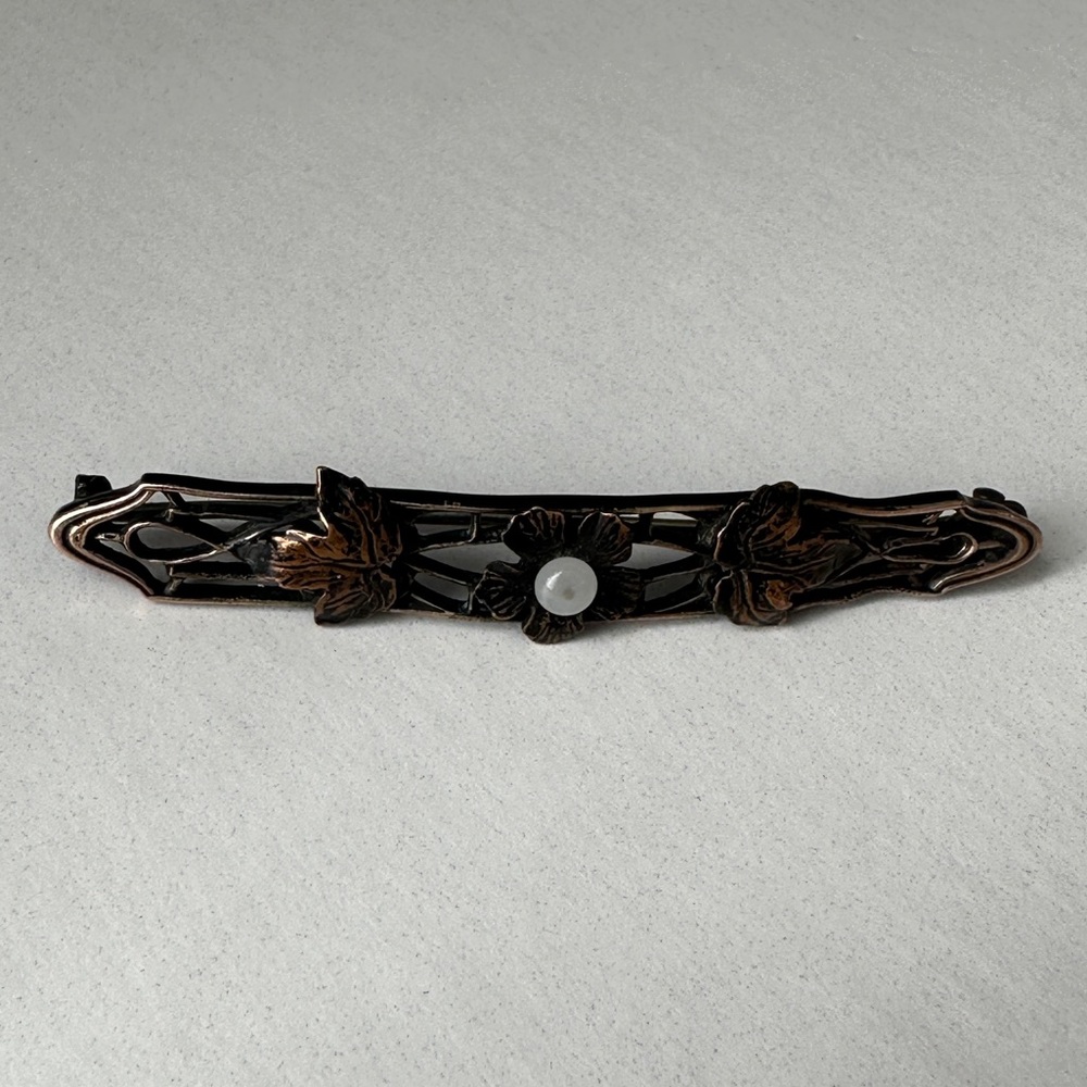 Victorian Botanical Filigree Brooch
